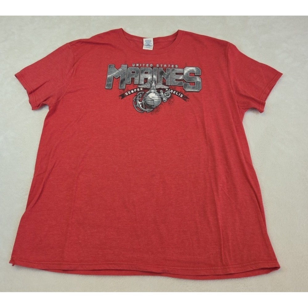 Delta Ring Spun US Marines T Shirt Red Men's Size XL